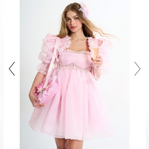NWT Selkie THE BALLERINA SUGARFRILL DRESS Pink Medium - Picture 6 of 14
